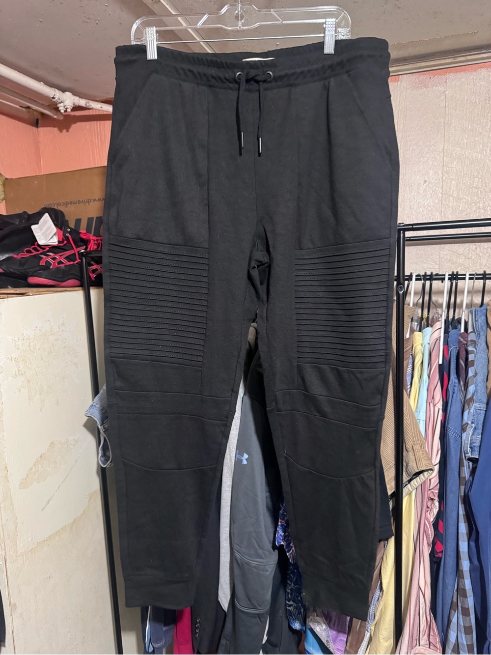 Triple Five Soul Moto Jogger Sweatpants Mens XL Black Y2K Streetwear NWT